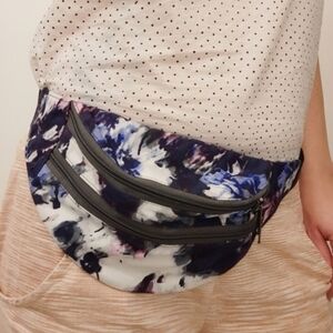 💙Fair Trade Empower Dark Watercolor Floral Fanny Pack